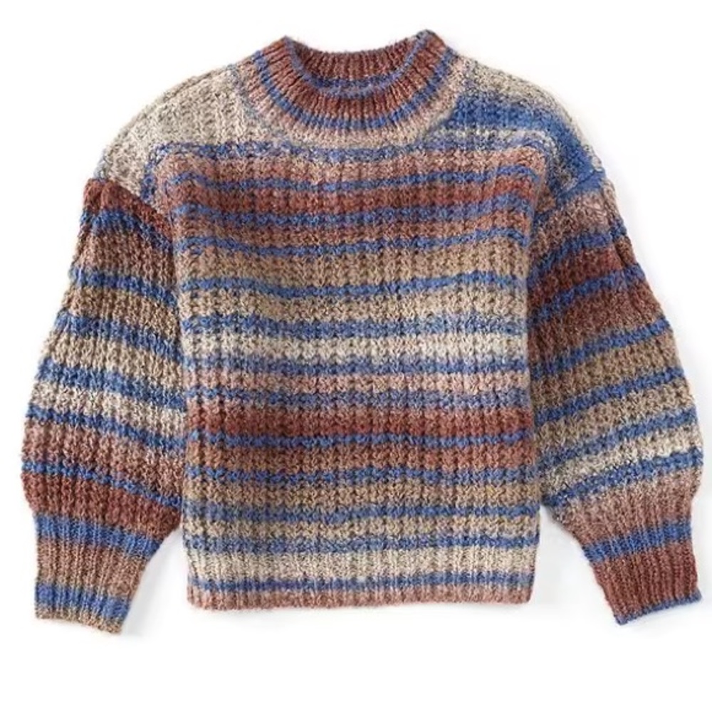 GB Girls Little Girls L Mock Neck Multicolor Sweater